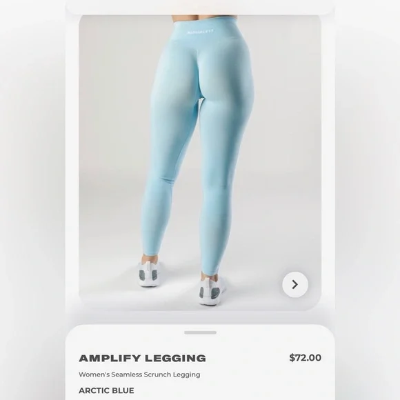NWOT AMPLIFY LEGGING — Women's Seamless Scrunch Legging — ARCTIC BLUE - Picture 5 of 7